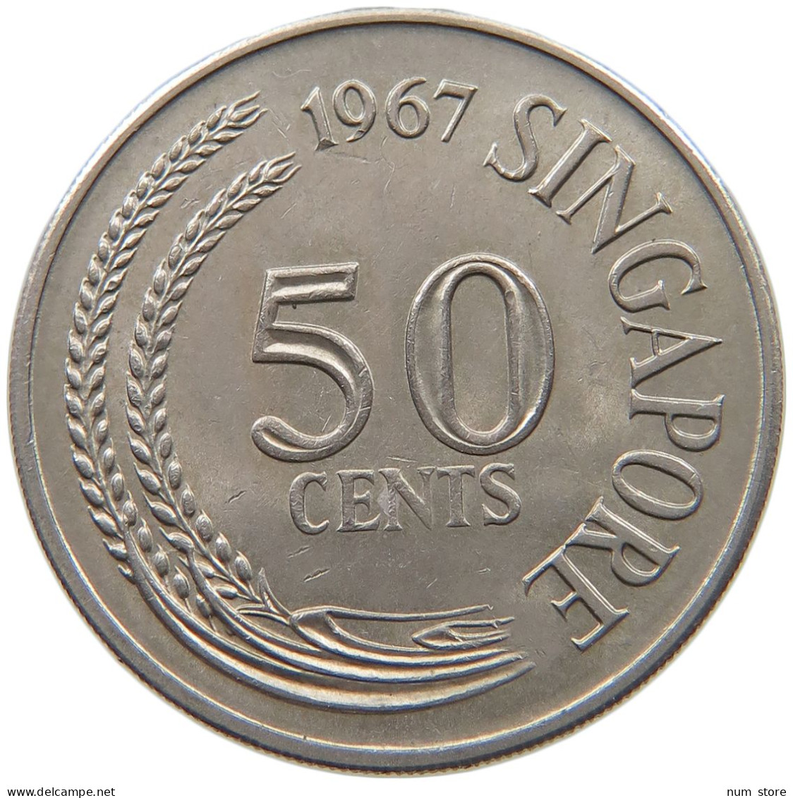 SINGAPORE 50 CENTS 1967  #s065 0099 - Singapour