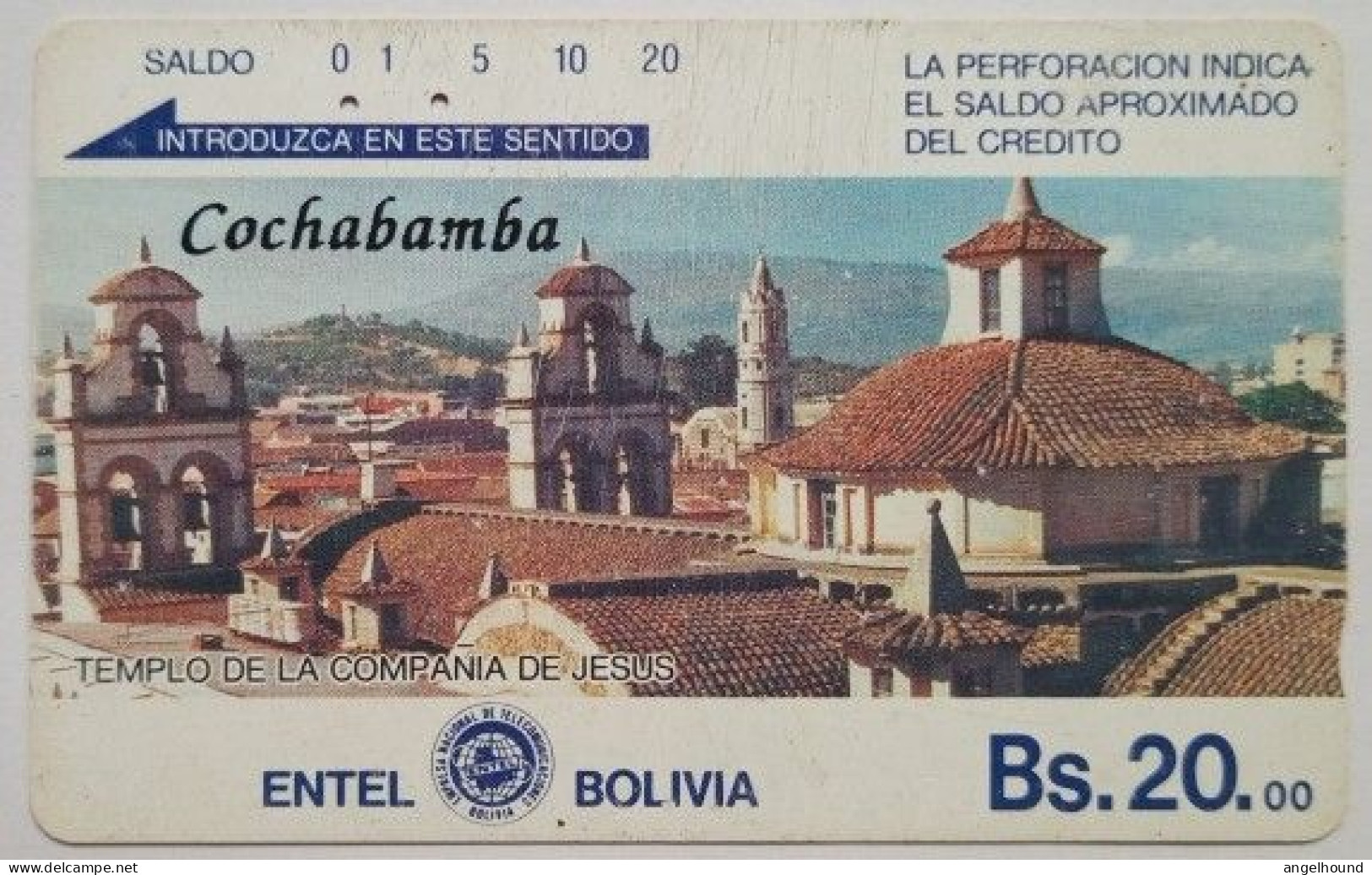 Entel Bolivia Bs 20 - Cochabamba - Bolivie