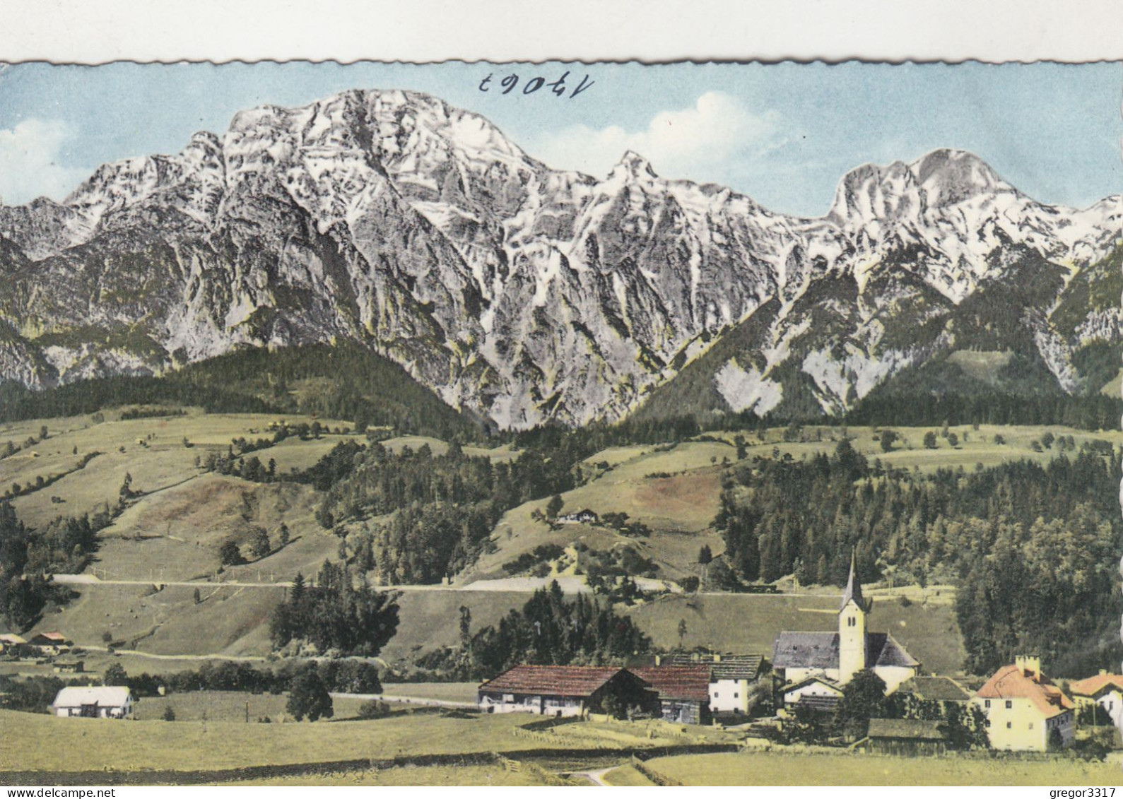 D7378) LEOGANG - Mit Leoganger Steinberge - Salzburg - Kirche Häuser - Leogang