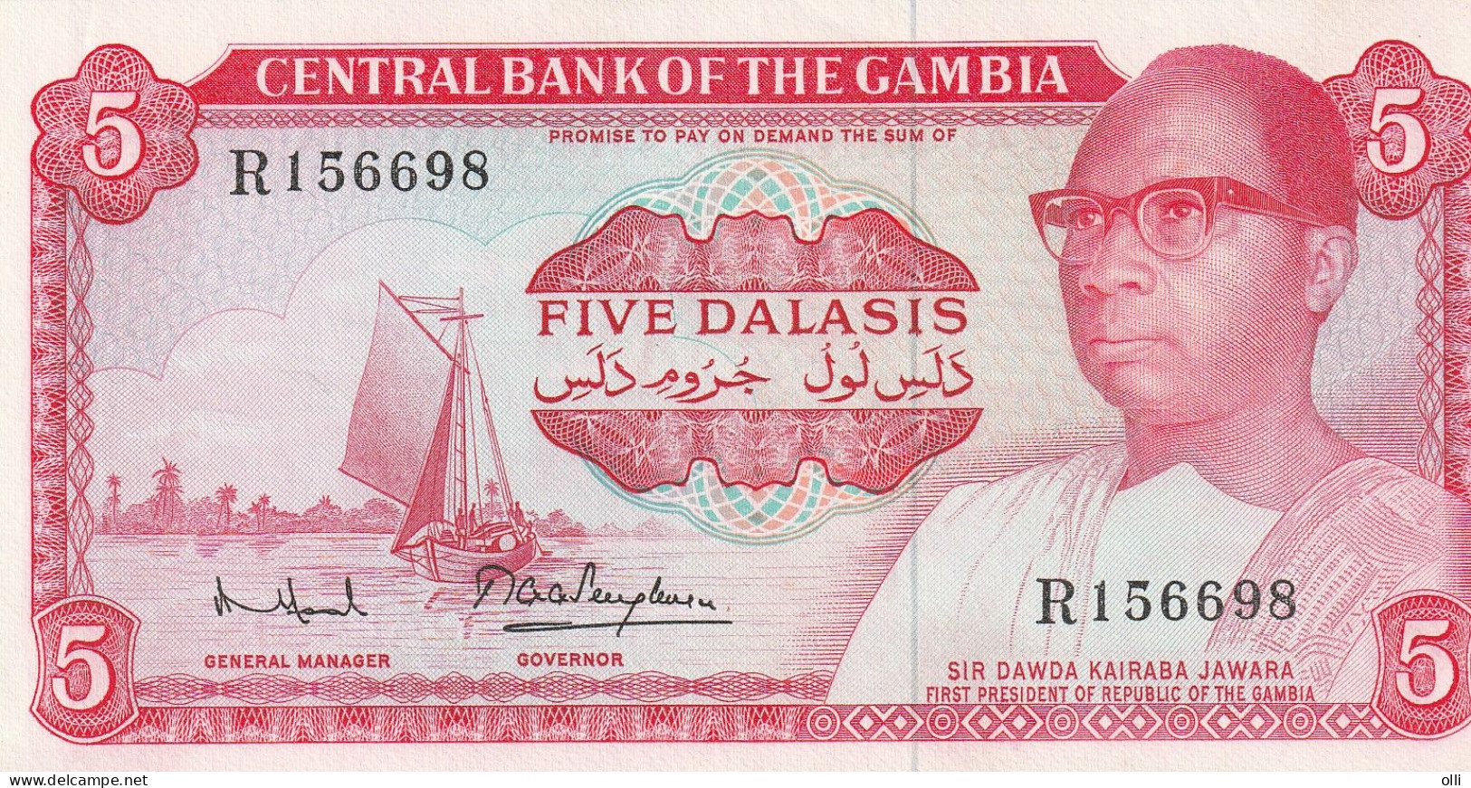 Gambia 5 Dalasi ND/1972-1986 P-5  UNC - Gambie