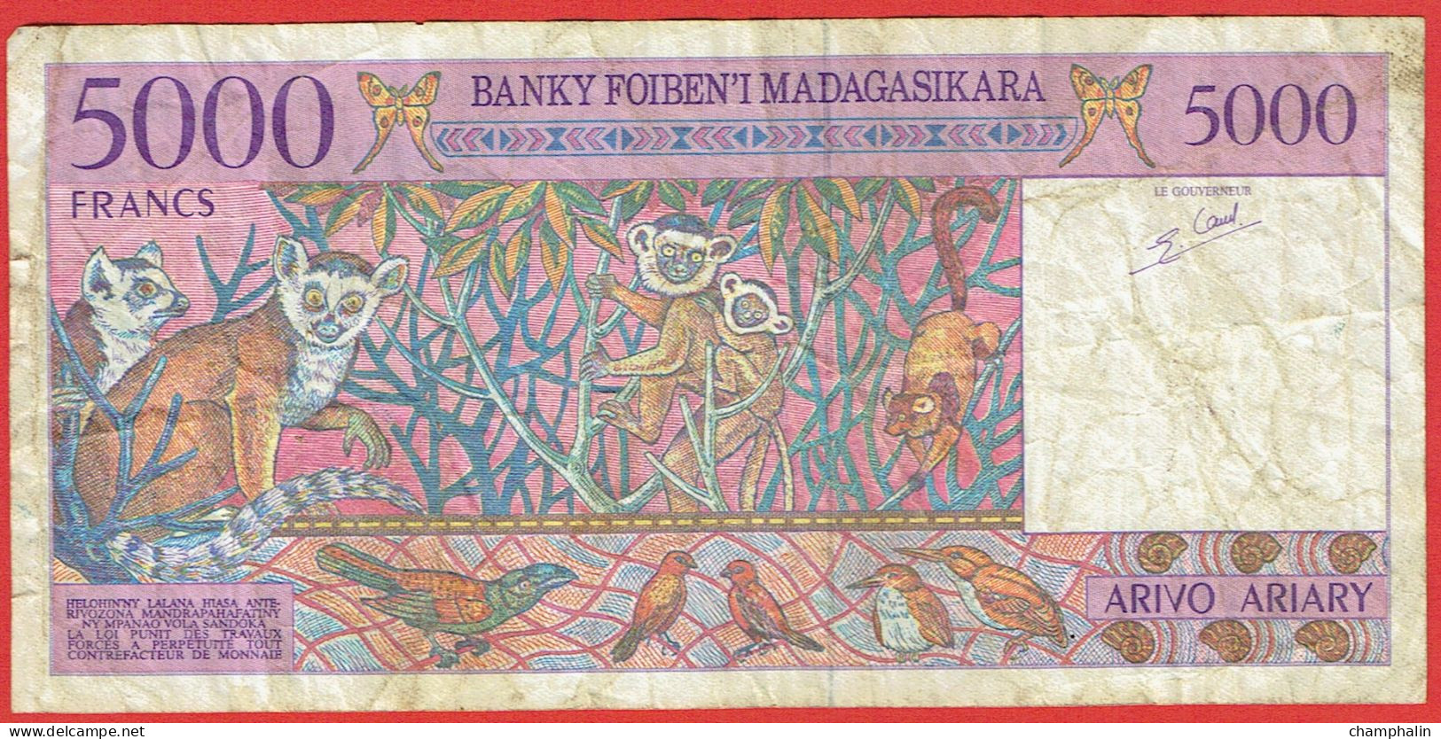 Madagascar - Billet De 5000 Francs (1000 Ariary) - Non Daté (1995) - P78 - Madagaskar