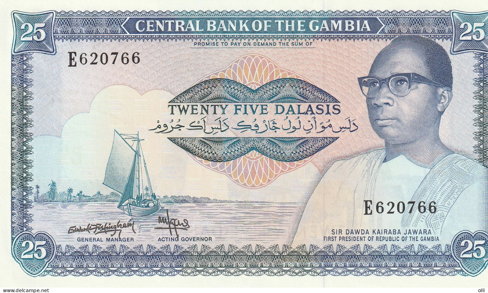 GAMBIA 25 Dalasis ND/1987-1990  P.11b - Gambia