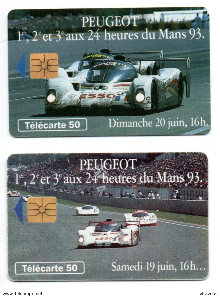 Peugeot 24 Heures Du Mans 92/93 - 2 Télécartes France 1993 Phonecard (salon 382) - 1993