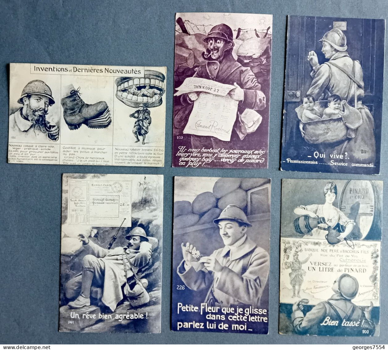 MILITAIRES 14/18 - Lot De 6 Cartes Humoristiques - Colecciones Y Lotes