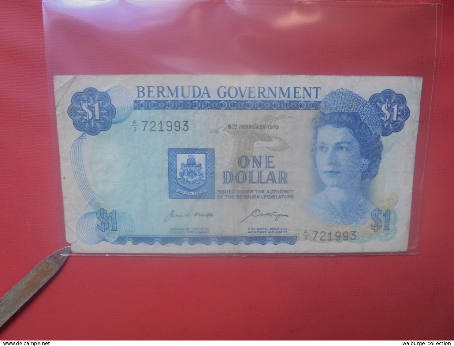 BERMUDES 1$ 1970 Circuler + 1 Coin Abimé ! (B.31) - Bermude