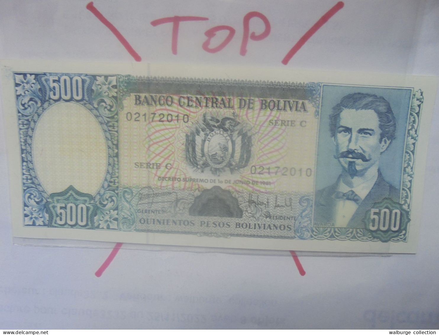 BOLIVIE 500 PESOS BOLIVIANOS 1981 Neuf (B.31) - Bolivia