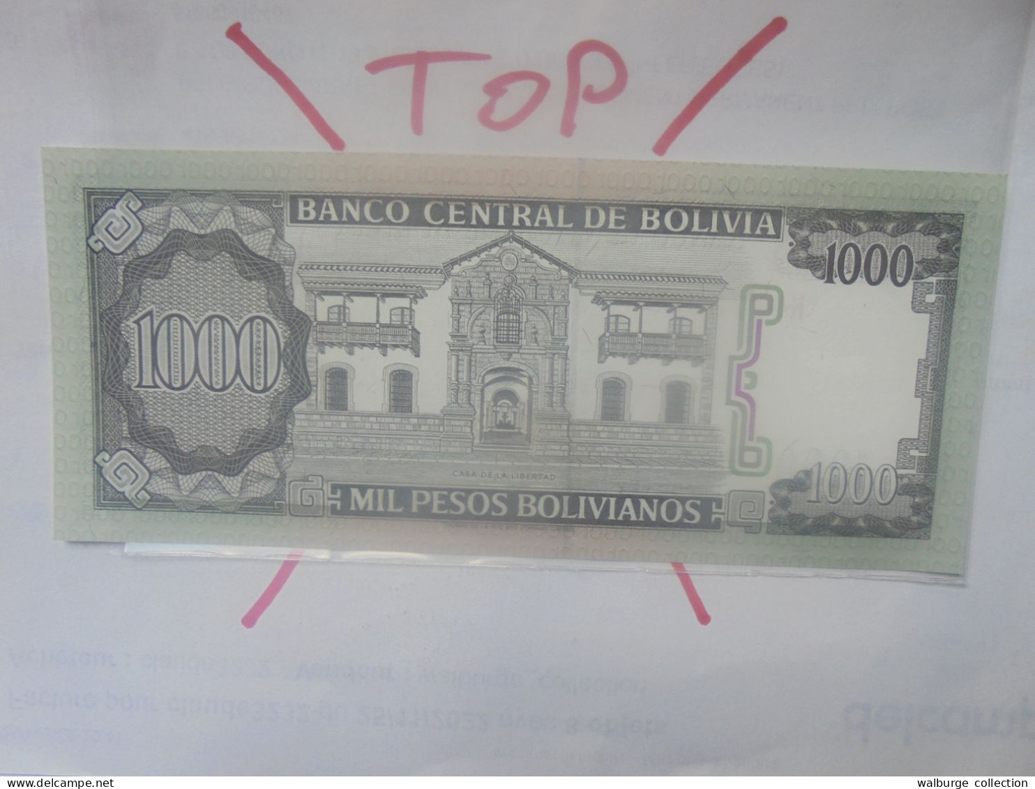 BOLIVIE 1000 PESOS BOLIVIANOS 1982 Neuf (B.31) - Bolivien