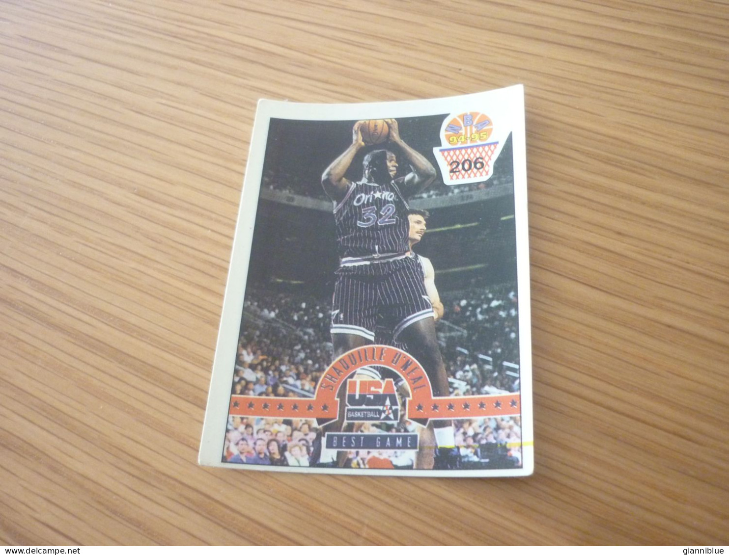 Shaquille O'Neal Orlando Magic NBA Basket 94-95 Rare Greek Edition No Panini Basketball Unstuck Sticker #206 - 1990-1999