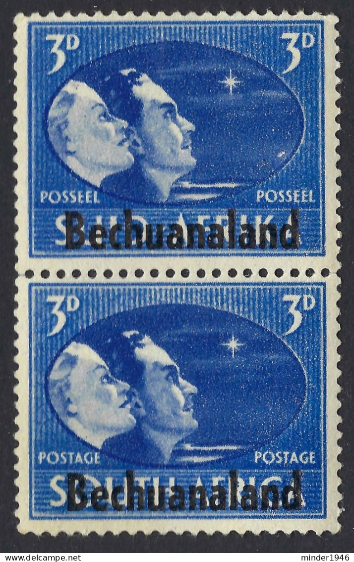 BECHUANALAND PROTECTORATE 1945 KGV 3d Deep Blue & Blue, Vertical Pair Victory SG131 MH - 1885-1964 Bechuanaland Protettorato