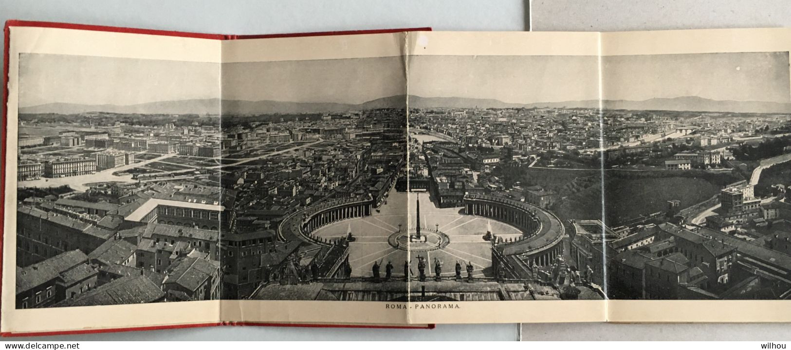 DEPLIANT ANCIEN DE DE 28 CARTES + 1 Grand PANORAMA NOIR ET BLANC DE ROME  Au Dos De Chaque Carte Les Explications - Viste Panoramiche, Panorama