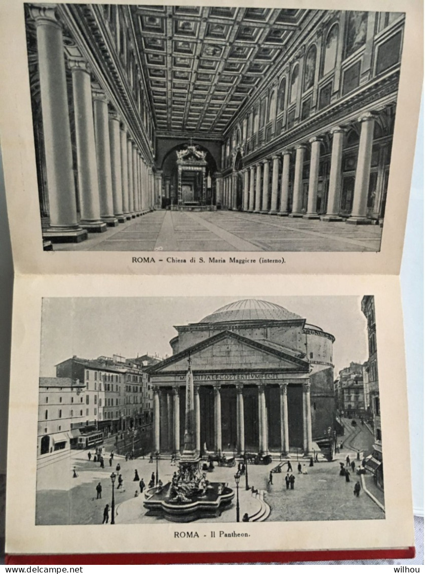 DEPLIANT ANCIEN DE DE 28 CARTES + 1 grand PANORAMA NOIR ET BLANC DE ROME  au dos de chaque carte les explications