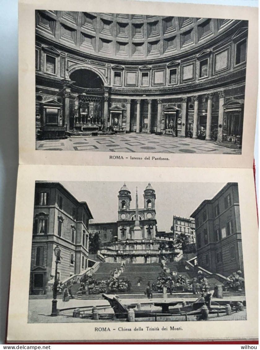 DEPLIANT ANCIEN DE DE 28 CARTES + 1 grand PANORAMA NOIR ET BLANC DE ROME  au dos de chaque carte les explications