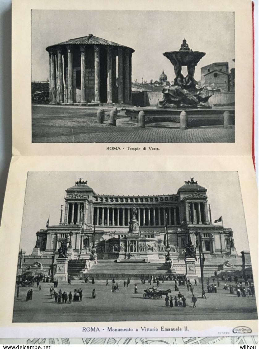 DEPLIANT ANCIEN DE DE 28 CARTES + 1 grand PANORAMA NOIR ET BLANC DE ROME  au dos de chaque carte les explications