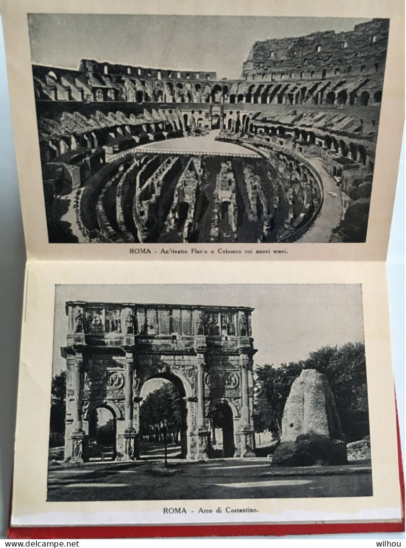 DEPLIANT ANCIEN DE DE 28 CARTES + 1 grand PANORAMA NOIR ET BLANC DE ROME  au dos de chaque carte les explications