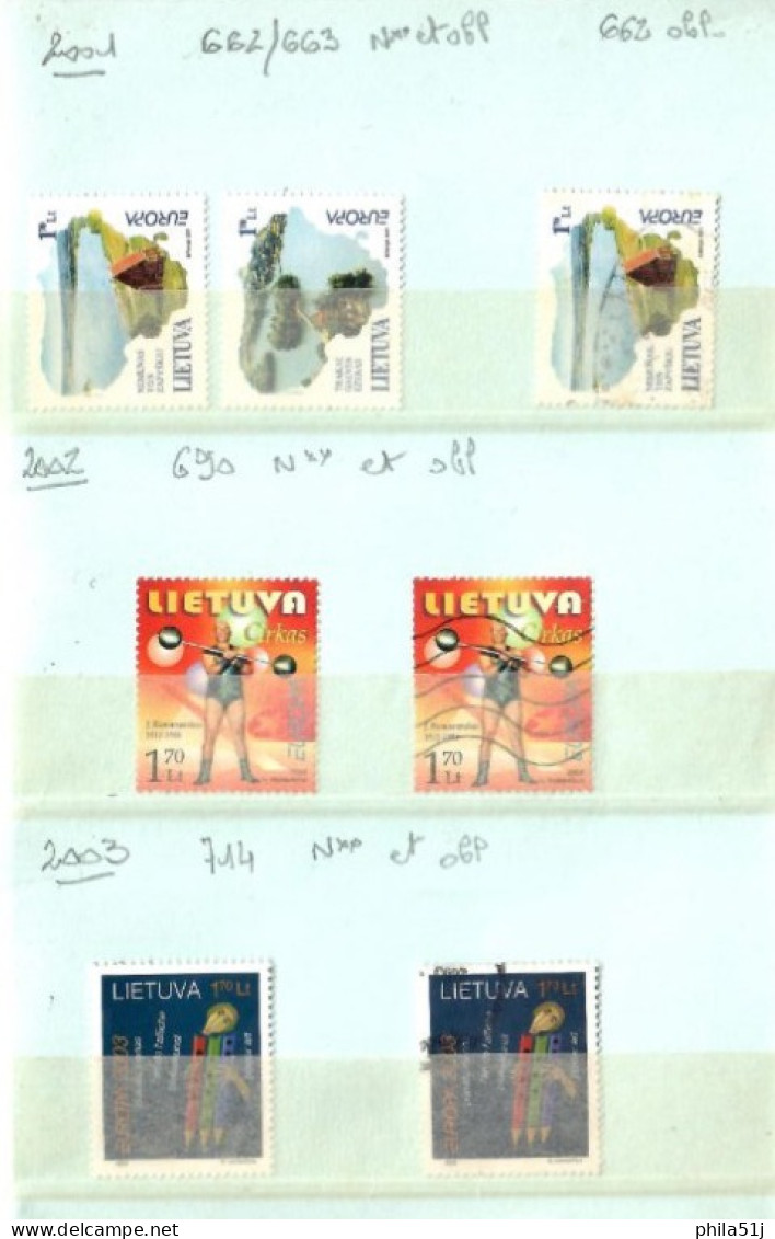 EUROPA  LITUANIE ---ANNEE 2001 à 2011 ---N** & OBL 1/3 DE COTE - Colecciones