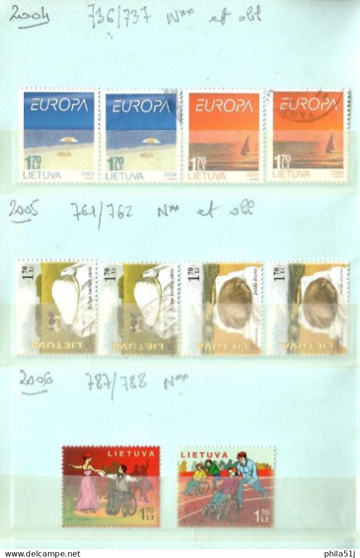 EUROPA  LITUANIE ---ANNEE 2001 à 2011 ---N** & OBL 1/3 DE COTE - Sammlungen