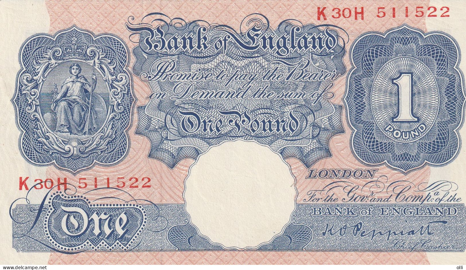 Great Britain, 1 Pound, 1940, P-367a, VF - 1 Pound