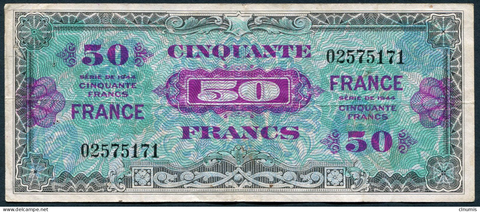 50 Francs FRANCE, 1945, Sans Série, N° 02575171 - 1945 Verso France