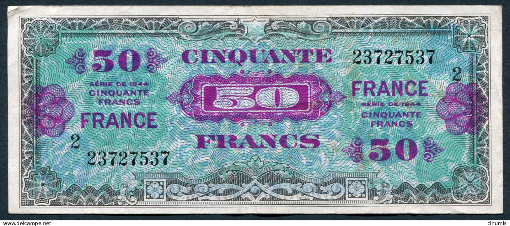 50 Francs FRANCE, 1945, Série 2, N° 23727537 - 1945 Verso Francés