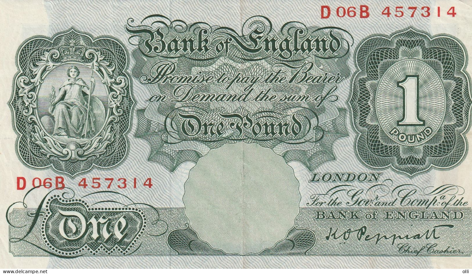 GREAT BRITAIN - 1 Pound  ND/1948-1960 P-369a VF - 1 Pound