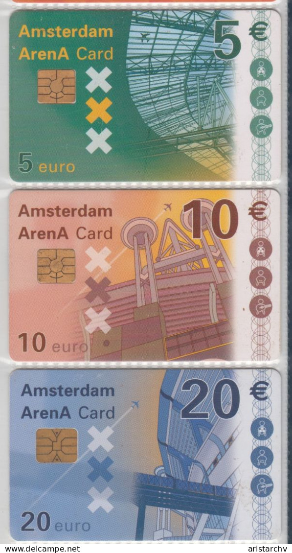 NETHERLANDS 2000 AMSTERDAM ARENA CARD FOOTBALL FULL SET OF 3 CARDS - Deportes