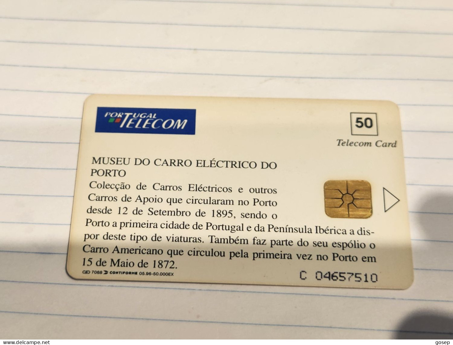 PORTUGAL-(PT088)-Carro Eléctrico-(4)-(50units)-(1.5.1996)-(tirage-50.000)(C  04657510)-good Card+1card Prepiad Free - Portugal