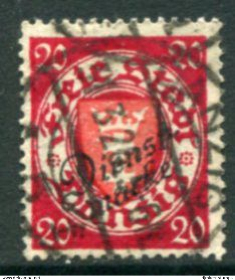 DANZIG 1924 Official Overprint On Arms 20 Pf. Used.  Michel Dienst 45 - Officials