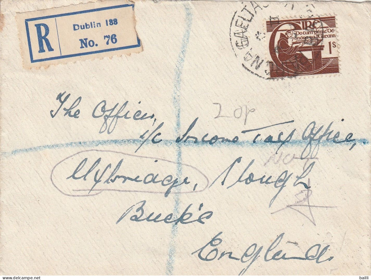 Irlande Lettre Recommandée Dublin Pour L'Angleterre 1956 - Lettres & Documents