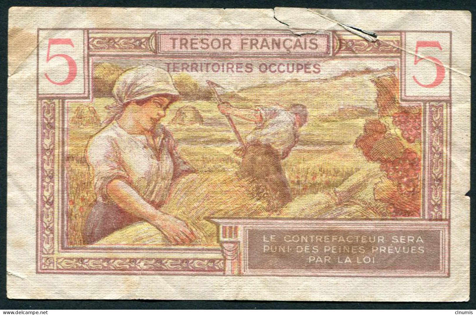 5 Francs Trésor Français, 1947, A. 04190926 - 1947 Tesoro Francés