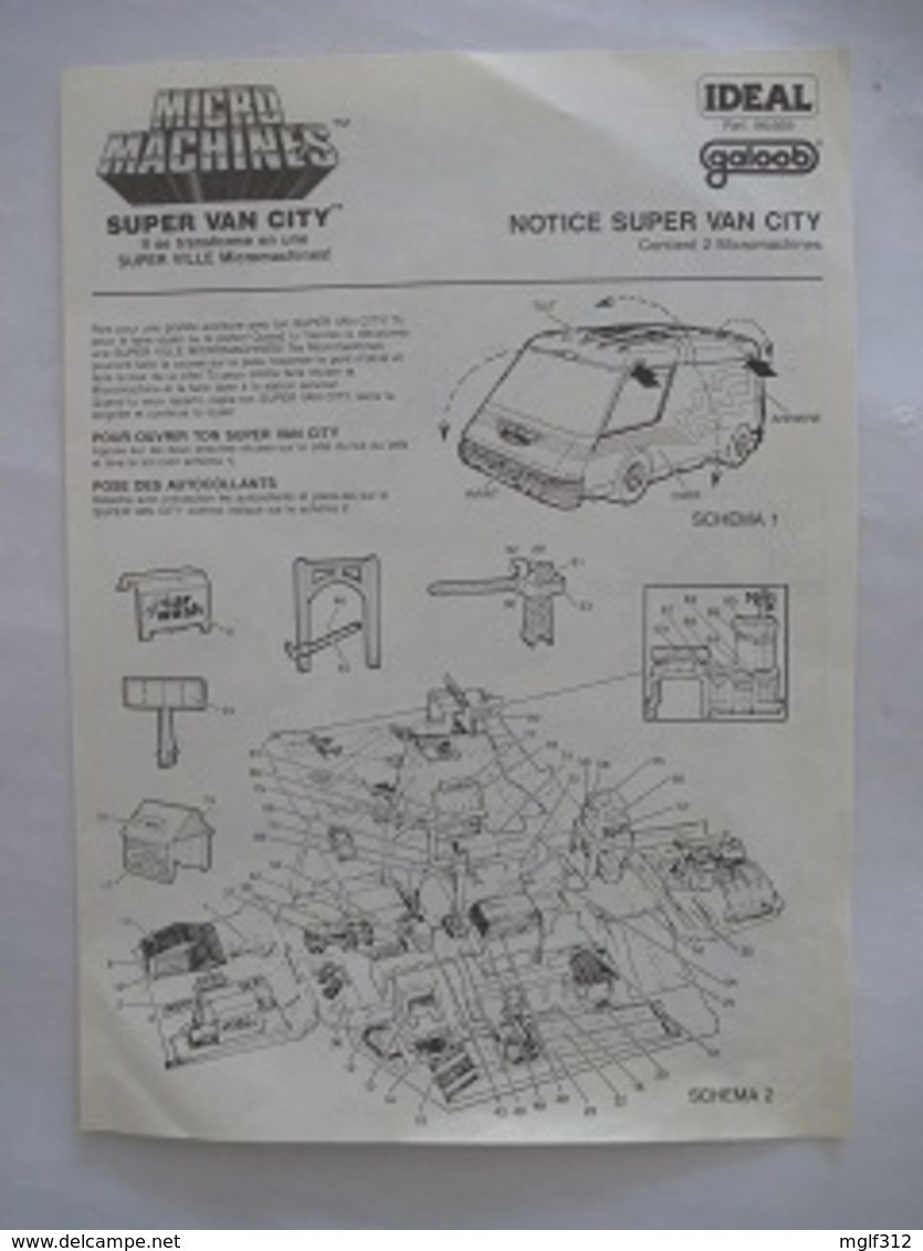 MICROMACHINES :   NOTICE Du SUPER VAN CITY - Otros & Sin Clasificación