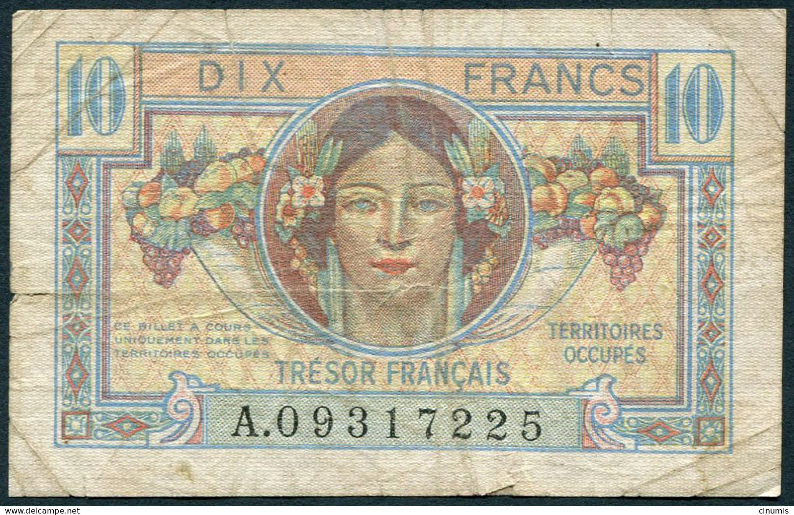 10 Francs Trésor Français 1947, A. 09317225 - 1947 Trésor Français