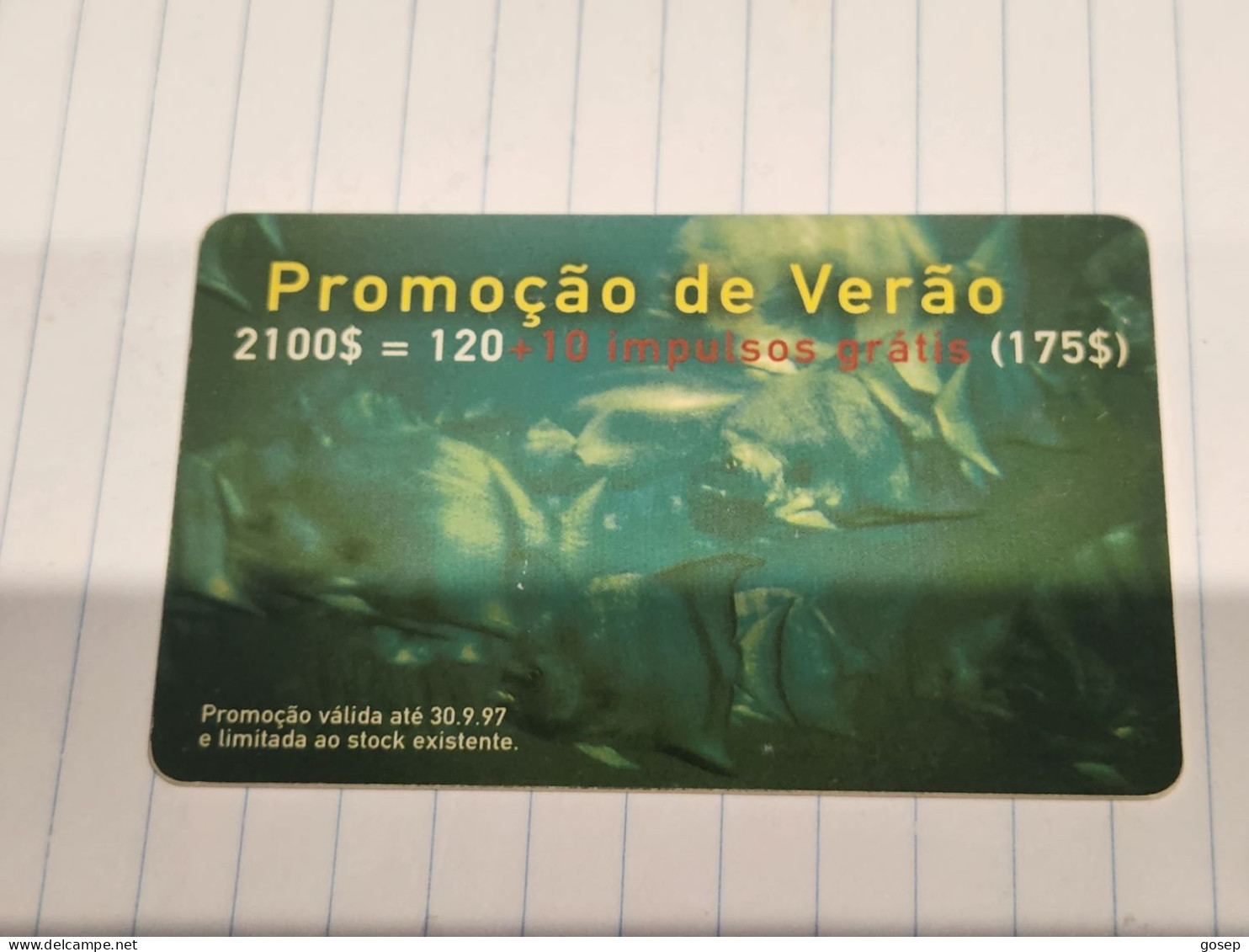 PORTUGAL-(PT130A)-Verão 97-Fish-120+10-(9)-(120+20units)(1.5.97)(tirage-150.000)(C 08025691)good Card+1card Prepiad Free - Portugal