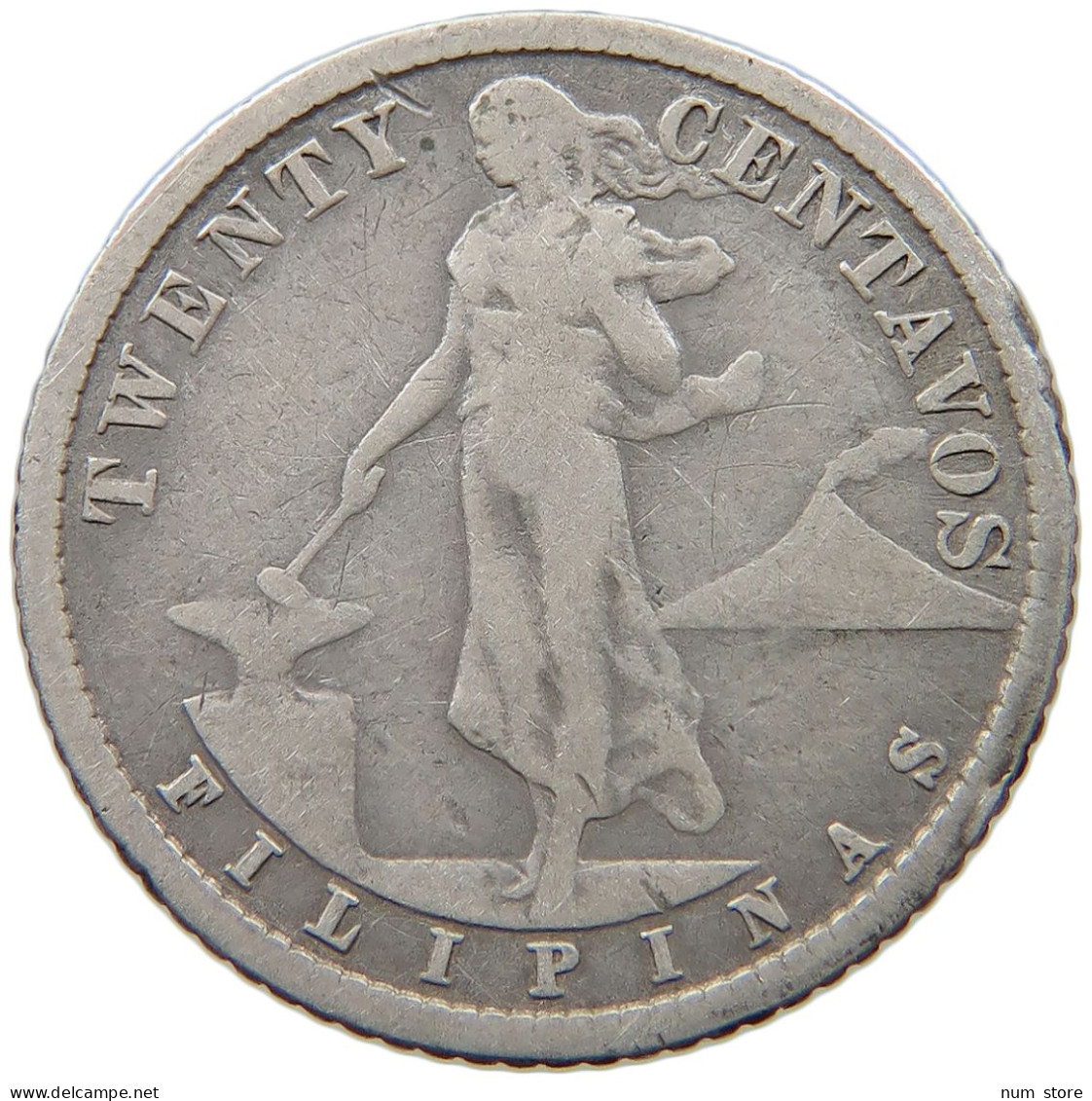 PHILIPPINES 20 CENTAVOS 1916  #a033 0537 - Philippines