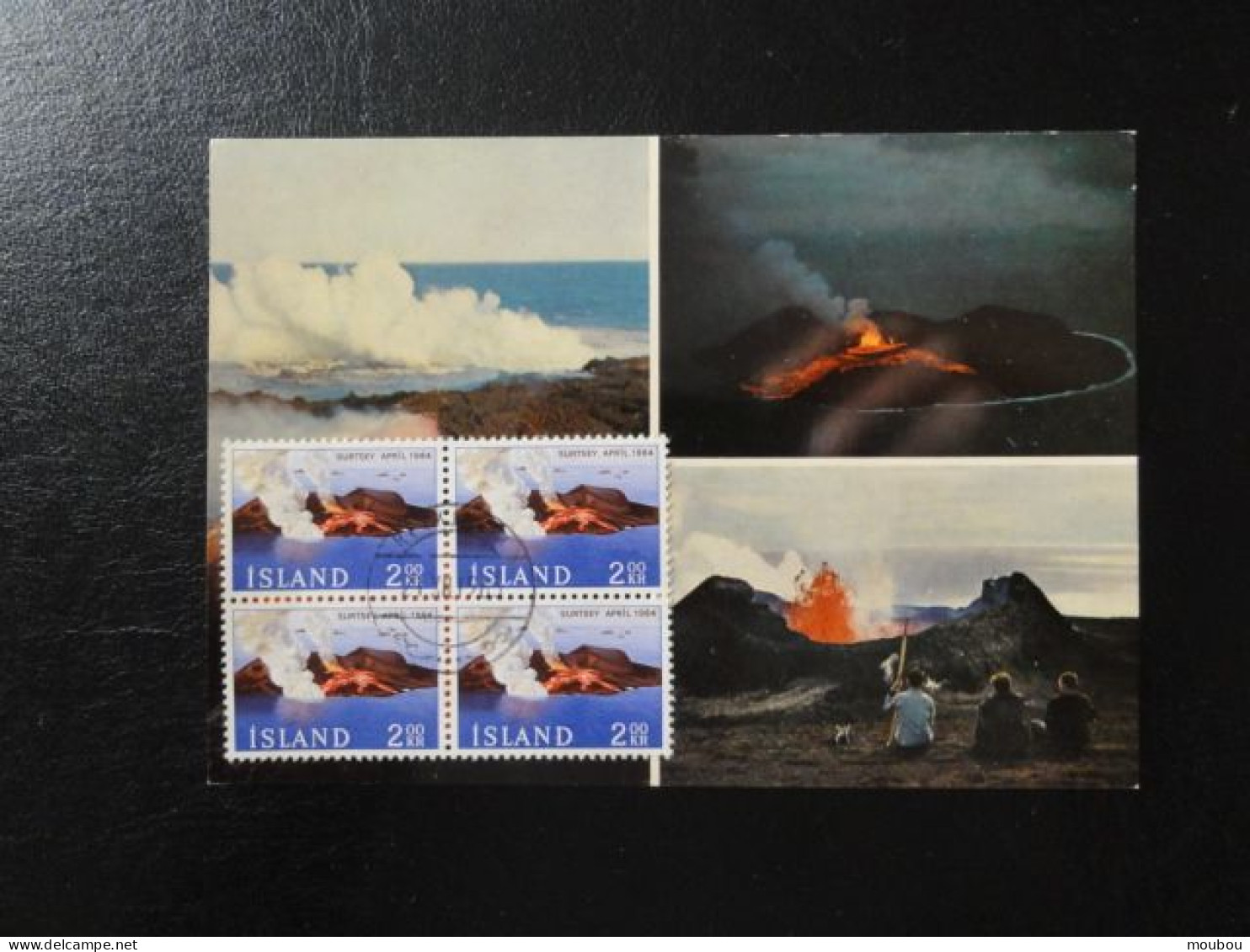 Islande- Carte Maximum Avec Bloc De 4 - éruption Du Volcan à Surtsey -1964 - Vulcani