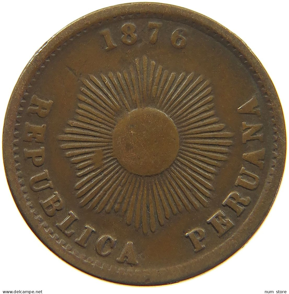 PERU CENTAVO 1876  #c016 0495 - Pérou