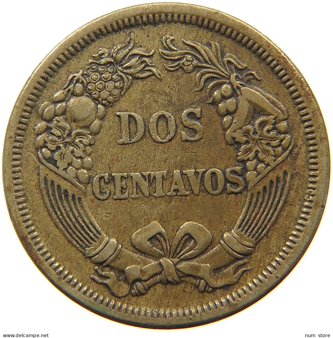 PERU 2 CENTAVOS 1863  #a036 0827 - Pérou