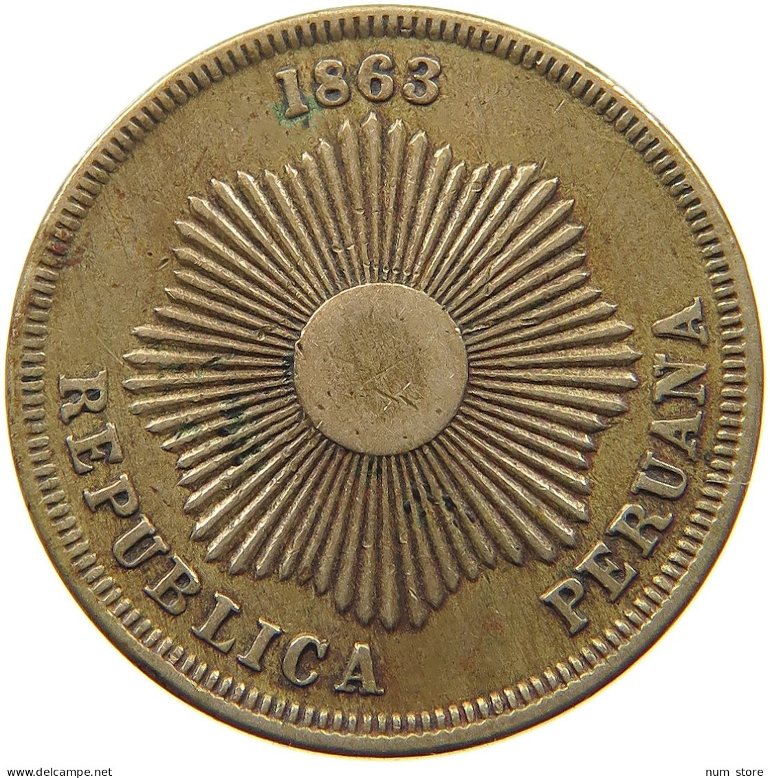 PERU 2 CENTAVOS 1863  #a036 0827 - Pérou