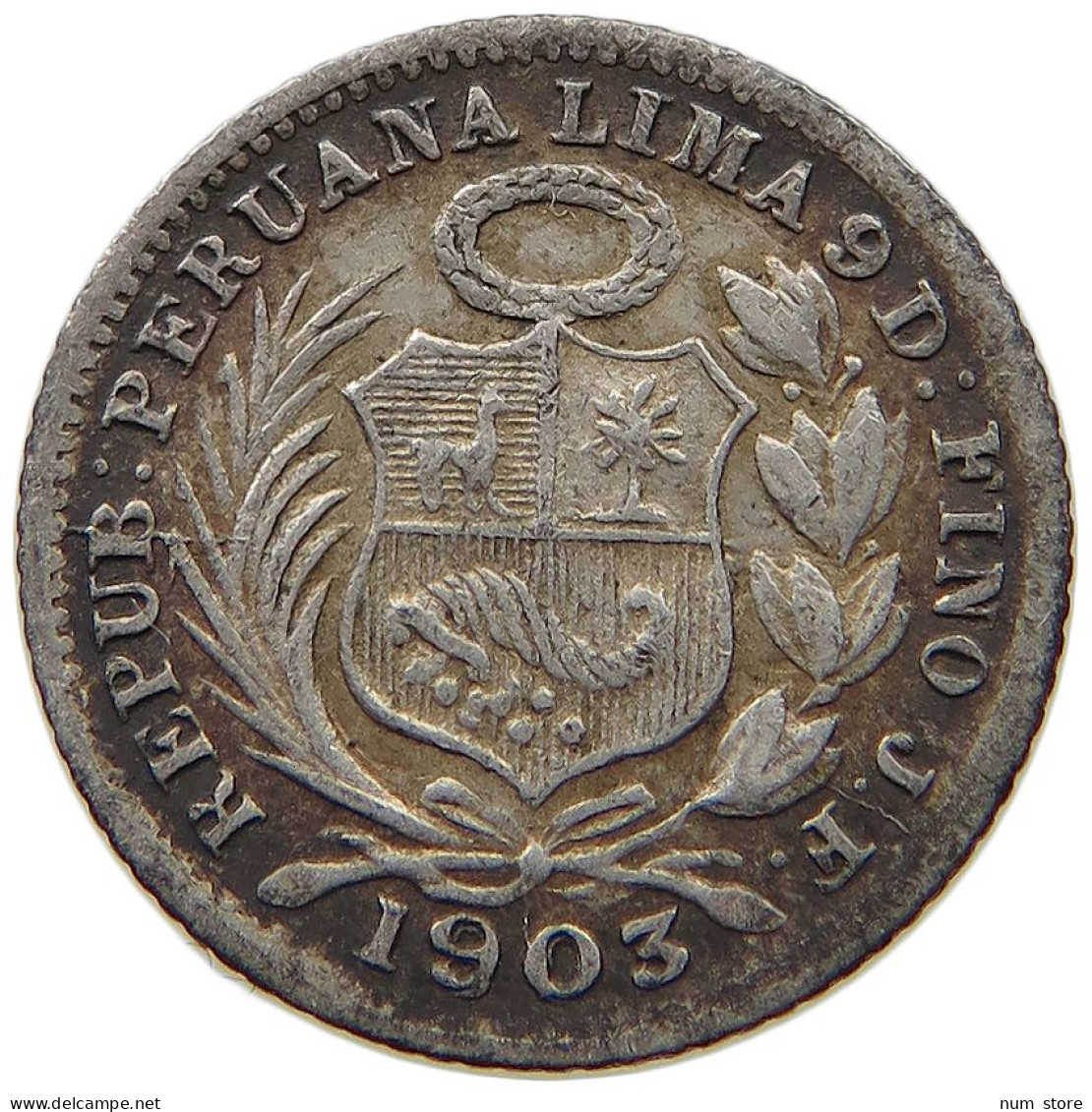 PERU 1/2 DINERO 1903  #a033 0241 - Pérou