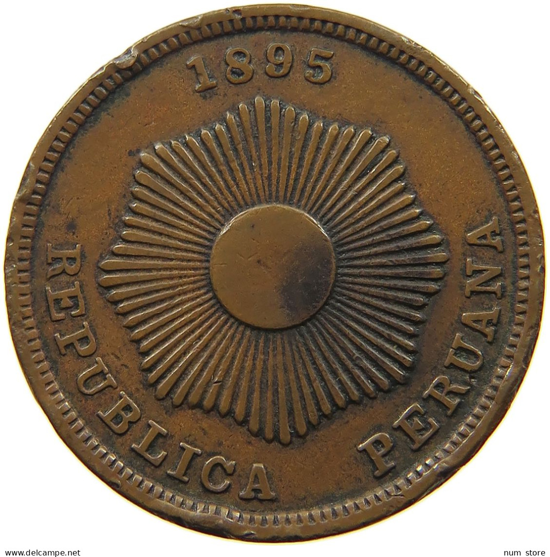 PERU 2 CENTAVOS 1895  #a095 0351 - Pérou