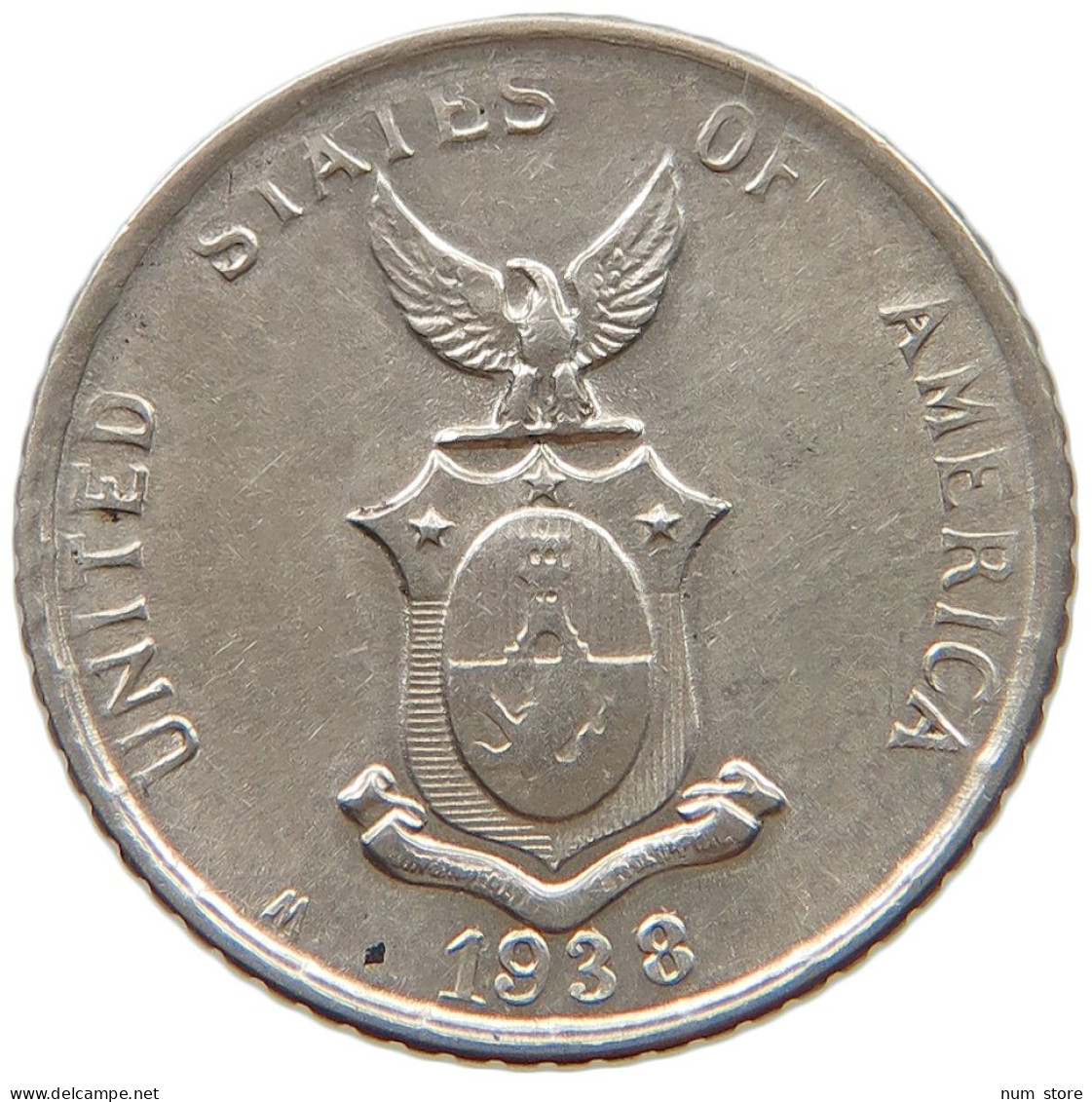 PHILIPPINES US 10 CENTAVOS 1938 M  #t136 0027 - Philippines