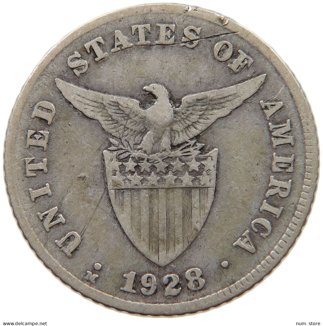 PHILIPPINES US 20 CENTAVOS 1928 M MULE  #t136 0003 - Philippines