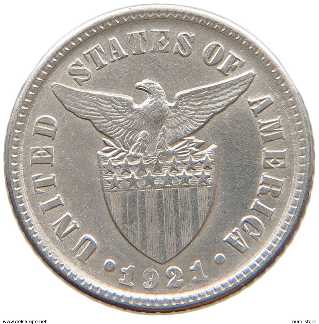 PHILIPPINES US 10 CENTAVOS 1921  #t135 0575 - Philippines