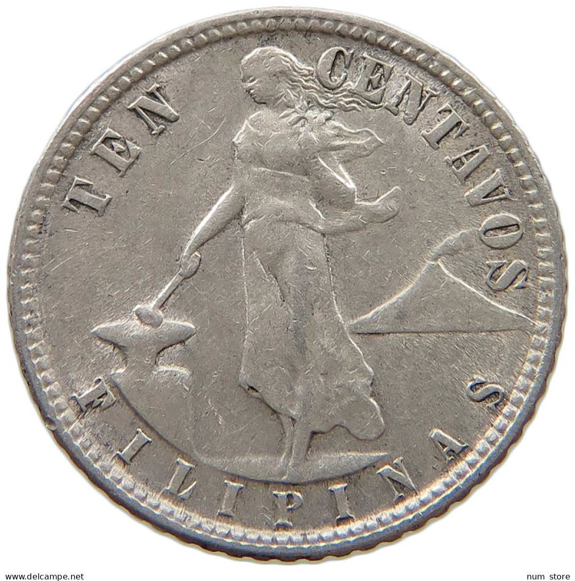 PHILIPPINES US 10 CENTAVOS 1945 D  #c072 0195 - Philippines