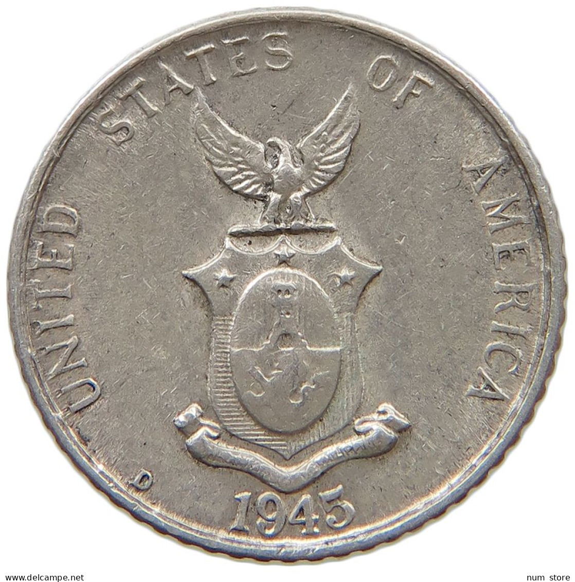 PHILIPPINES US 10 CENTAVOS 1945 D  #c072 0195 - Philippines