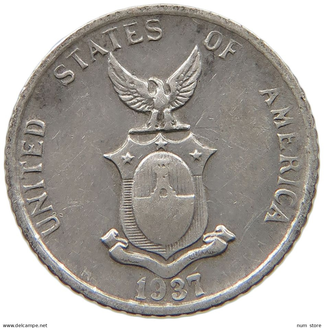 PHILIPPINES US 10 CENTAVOS 1937  #a034 0139 - Philippines