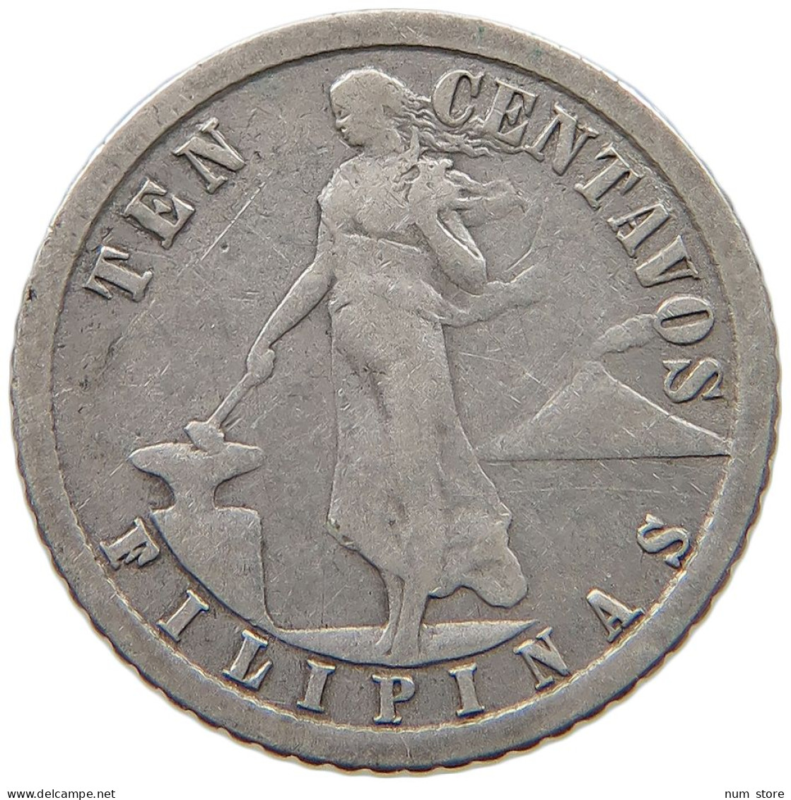 PHILIPPINES US 10 CENTAVOS 1921  #a034 0091 - Philippines