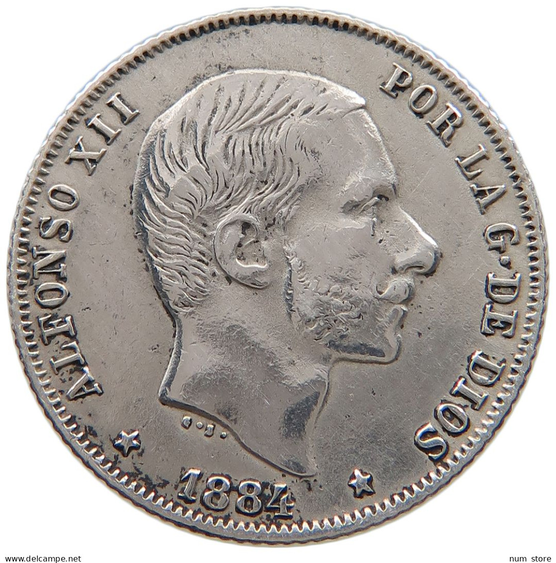 PHILIPPINES SPANISH 20 CENTIMOS 1884 ALFONSO XII. #t156 0495 - Philippinen