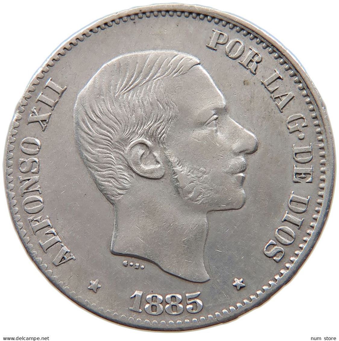 PHILIPPINES 50 CENTIMOS 1885 Alfonso XII. (1874–1885) #t159 0193 - Philippinen