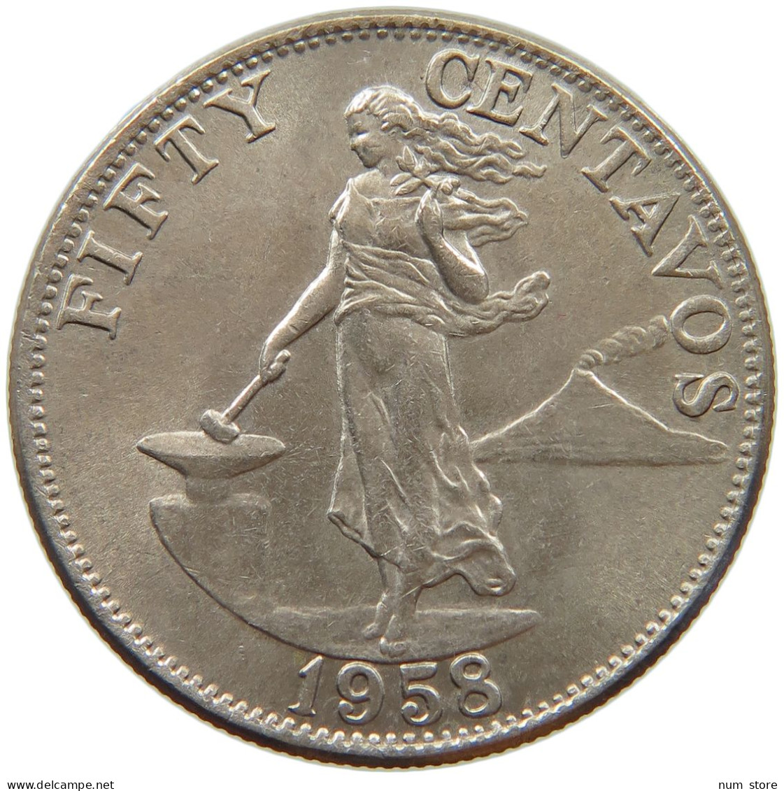 PHILIPPINES 50 CENTAVOS 1958  #t136 0057 - Philippinen