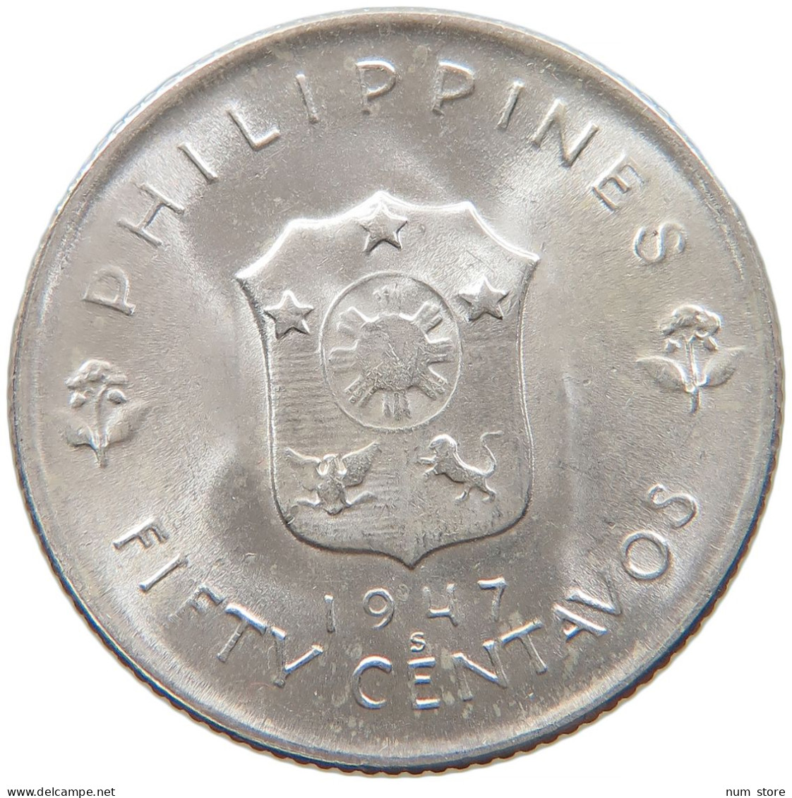 PHILIPPINES 50 CENTAVOS 1947  #t011 0111 - Philippines